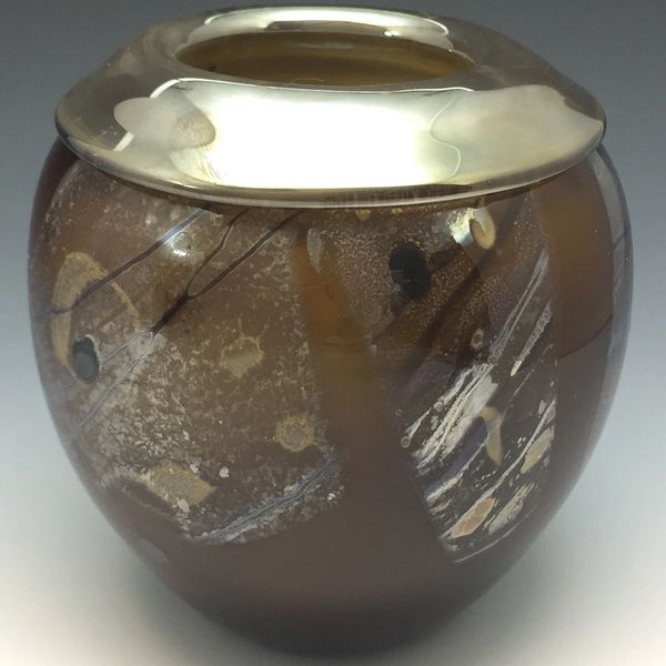 Gold Brown Round Shard Vase 2