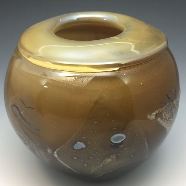 Gold Brown Round Shard Vase 3