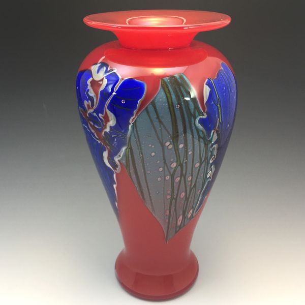 Imperial Red Phoenix Tail Shard Vase front