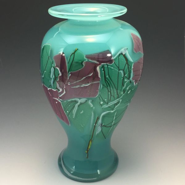 Turquoise Phoenix Tail Shard Vase front