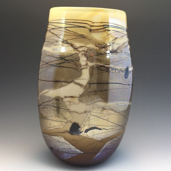 Gold Brown Strata Vase XLG