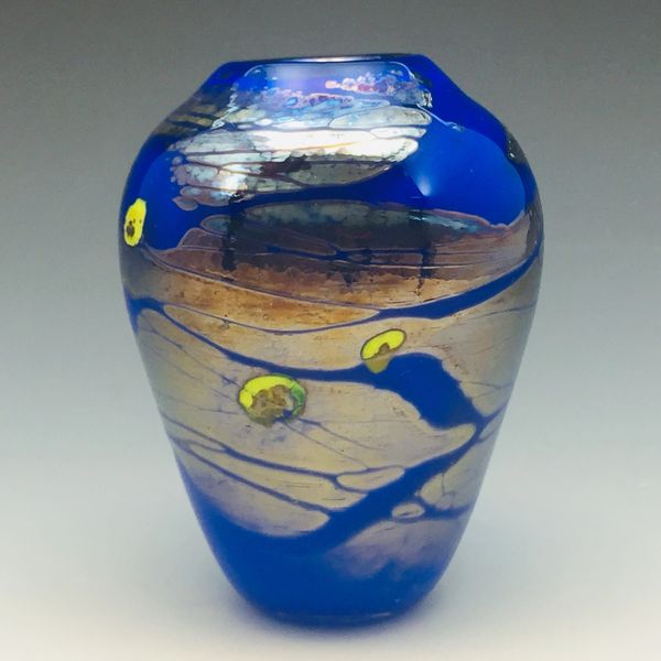 Lapis Miniature Round Strata Vase