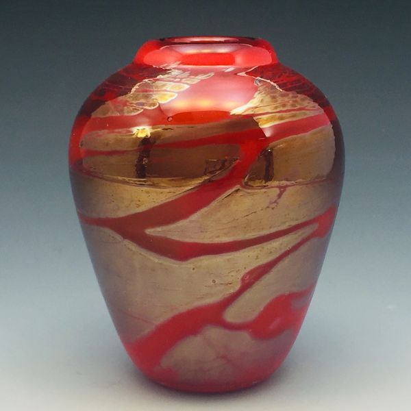 Imperial Red Miniature Round Strata Vase