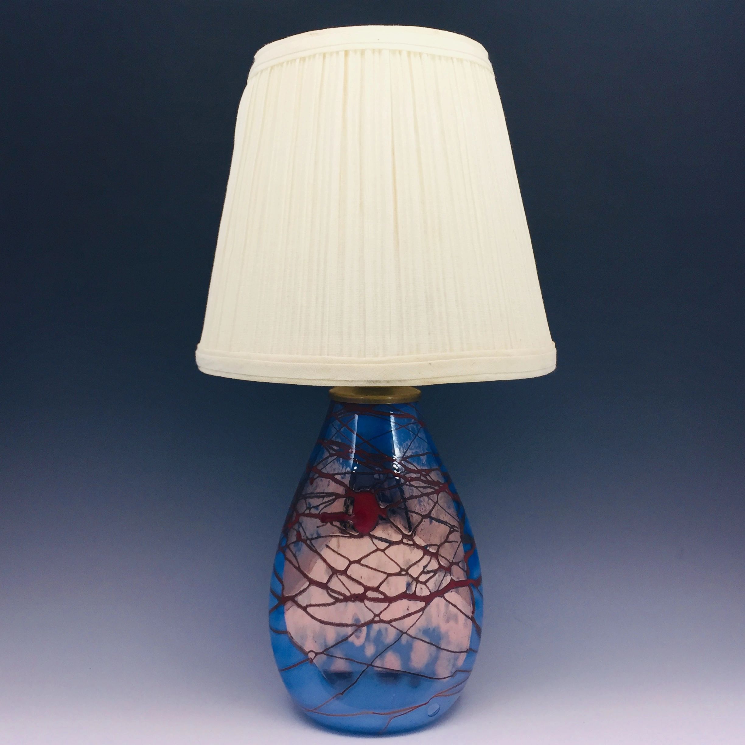 Blue Fade Strata Table Lamp With Fabric Shade