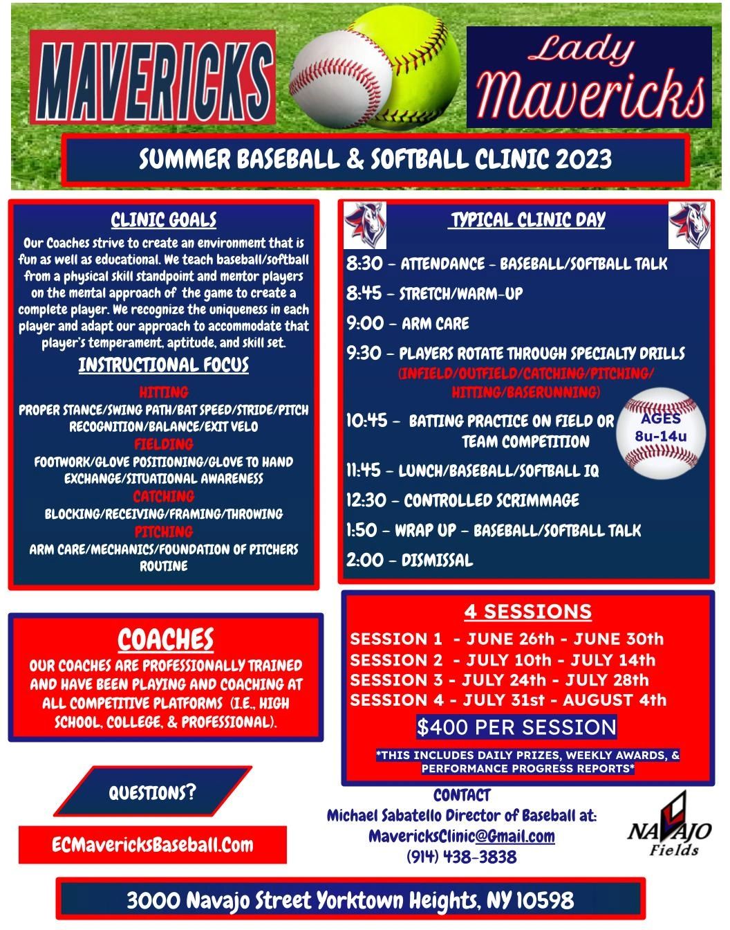 EASTCOAST MAVERICKS - Baseball Summer Camp Baseball Clinic, Baseball