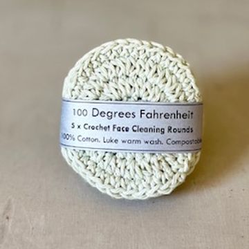 Light green coloured crochet face cleaning rounds made from cotton yarn