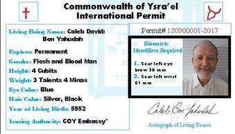 On file is a signed statement by Caleb David BenYahudah renouncing all allegiance to any other Natio