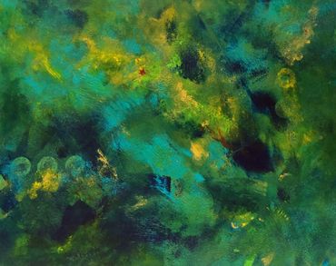 "Bubbles" -acrylic on wood panel canvas. Framed in a wood floater frame.
20"x16"x1.5" - $485 + s/h.