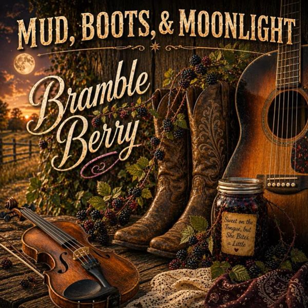 Country Music Song Album Cover - Bramble Berry - Mud, Boots, and Moonlight - Boots and Brambles