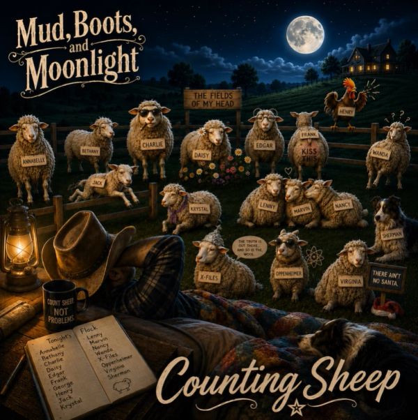 Couldn't Sleep Counting Sheep Comedy Country Song about trying to sleep. Mud Boots and Moonlight