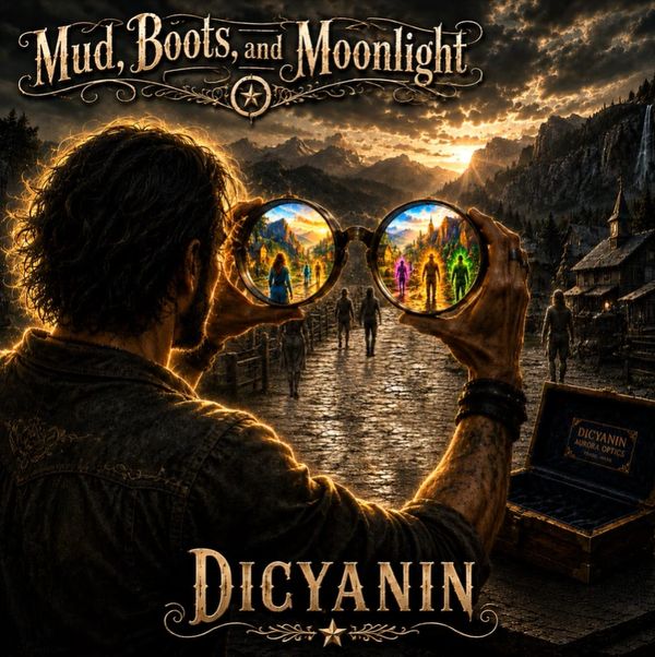 Dicyanin goggles, aura viewing glasses, Country Music Song by Mud Boots and moonlight