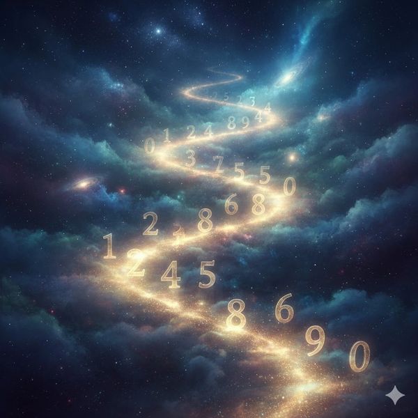 A computer generated image of numbers traveling
