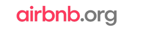 Logo of airbnb.org with red and gray text.