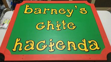 Barney's Chile Hacienda Sign - Sweet Charity