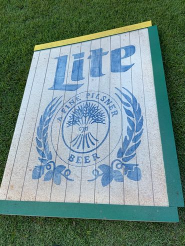 Distressed Miller Lite Sign - Bull Durham: A New Musical