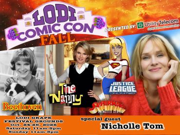 Promotional poster for Lodi Comic Con Fall featuring Nicholle Tom.