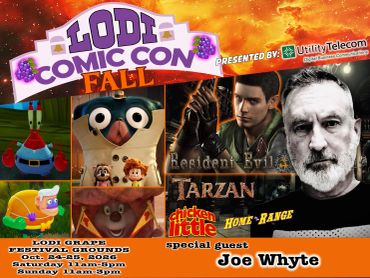 Lodi Comic Con Fall event poster with special guest Joe Whyte.