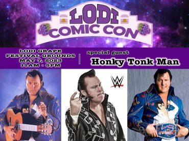 Poster for Lodi Comic Con featuring special guest Honky Tonk Man.