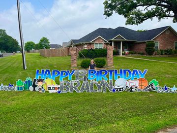 Full Happy Birthday yard sign for $85