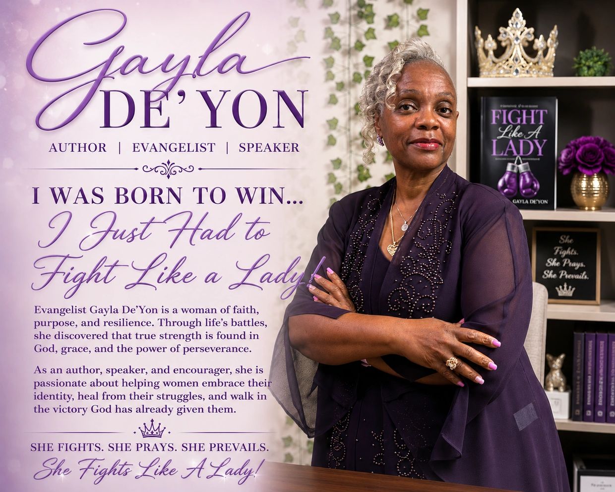 Evangelist Gayla De'Yon, author and speaker, inspires women with faith and perseverance.
