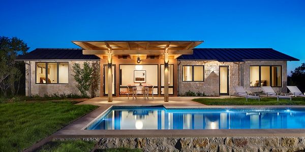 Custom modern contemporary style home designed by Texas Hill Country Custom Homes builder.