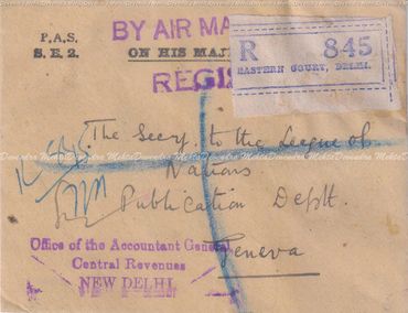 A 1946 Envelope to League of Nations, Geneva