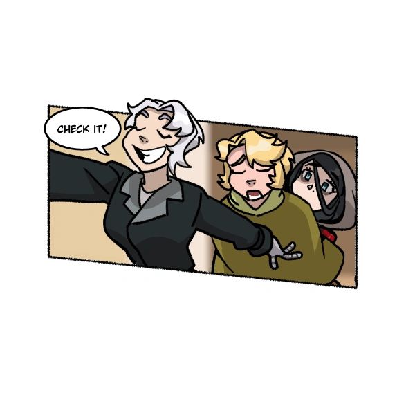 Three characters with one saying "CHECK IT!"
