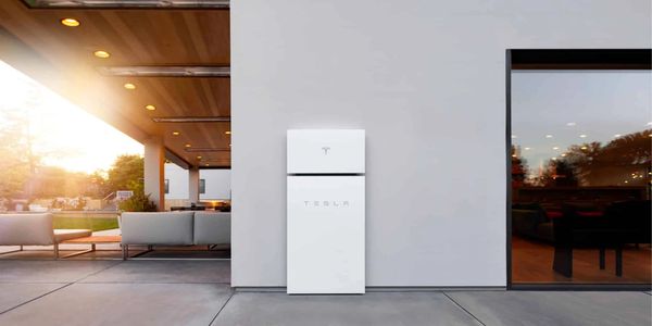 Tesla Powerwall on a wall