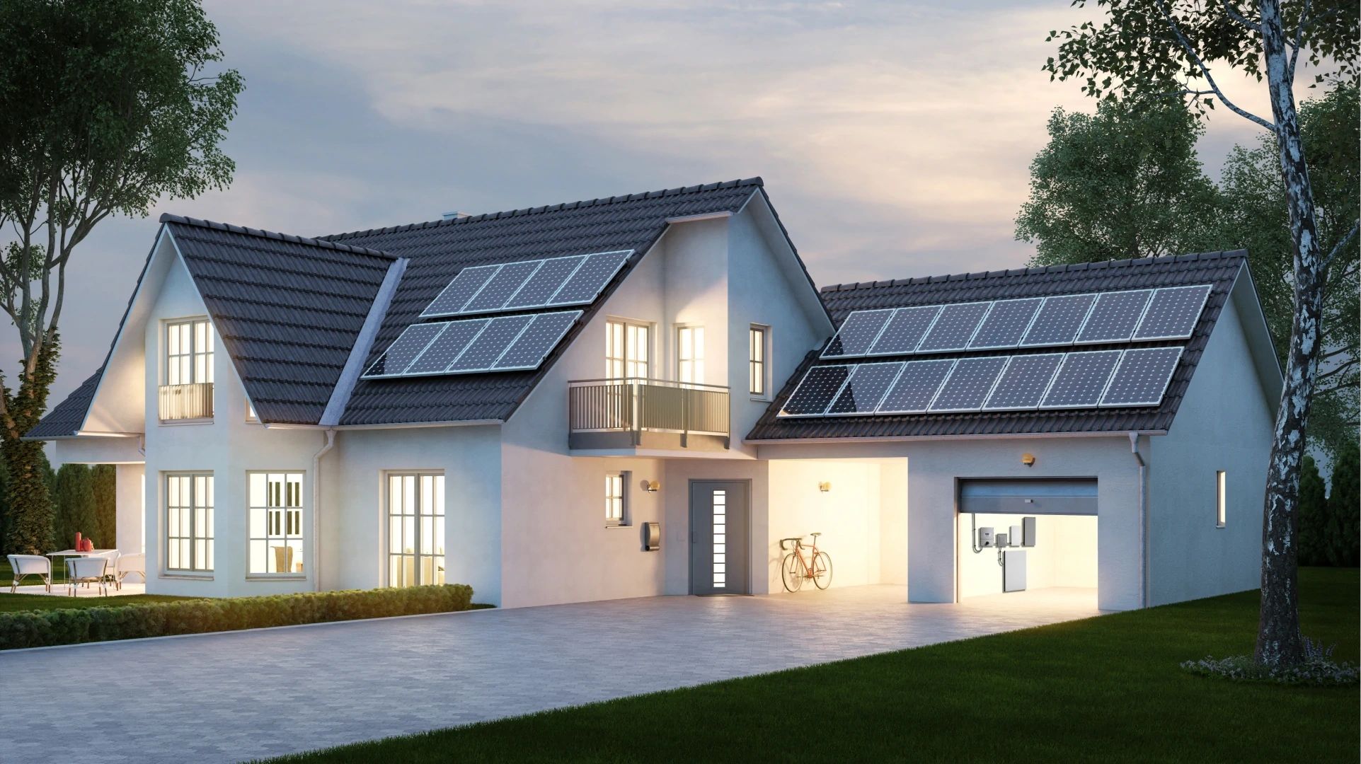 Solar panels on roof