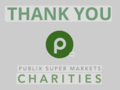 Thank you message from Publix Super Markets Charities.
