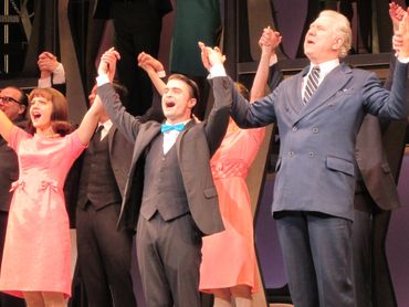 Rose Hemingway, Dan Radcliffe and John Larroquette take a final bow in Dan's last performance 