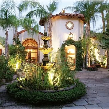 The front of the home estate named Casa de Monte Vista in Palm Springs, CA.