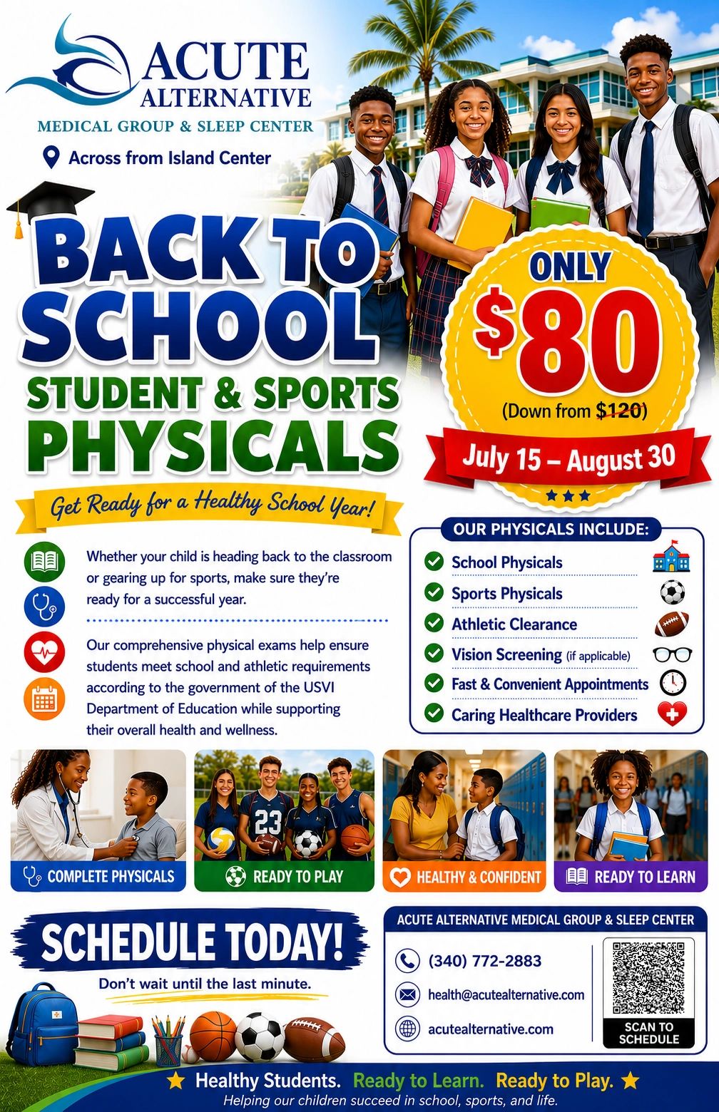  ONLY $80 (Regularly $120)

Schedule today and give your child a healthy start to the school year!