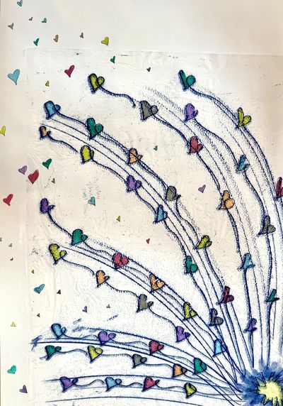 Expressive Arts and Experiential Trauma Therapy Hand-Drawn Hearts Artwork in Dallas, TX — Ashley Kue