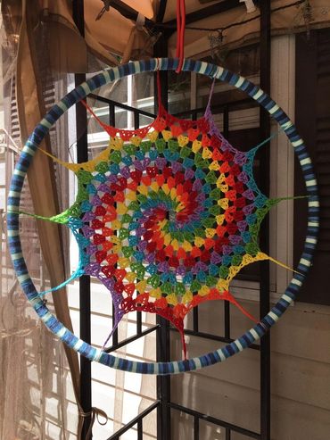 A groovy multicolored  swirl