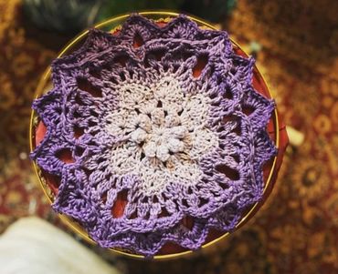 A purple ombré mandala