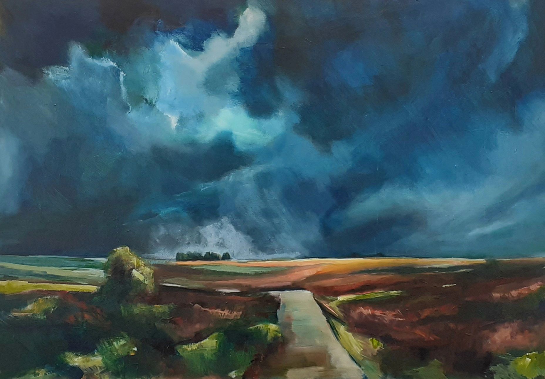 Dartmoor painting of Cadover. Acrylic on deep-edge canvas.