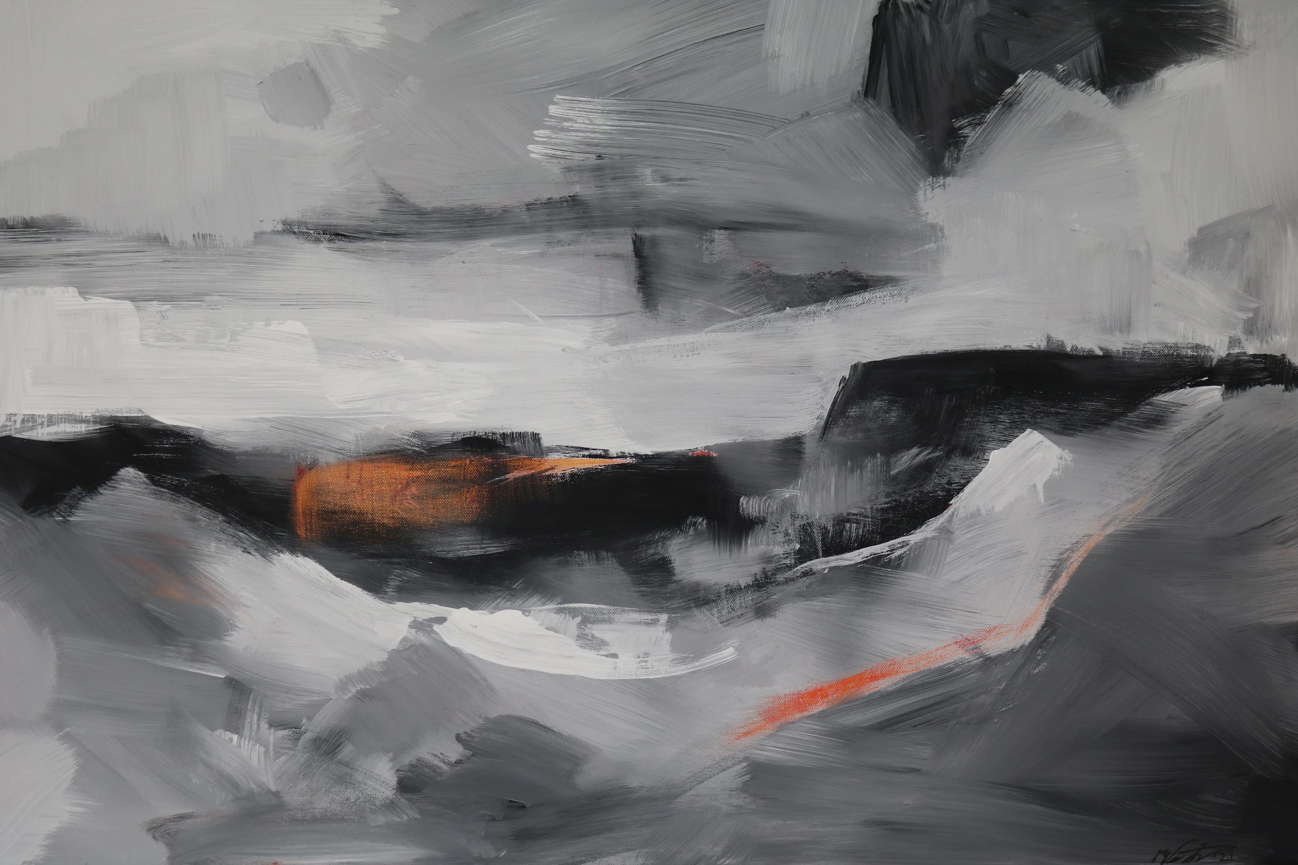 Abstract painting of Lee Moor Quarry, Dartmoor, Devon.