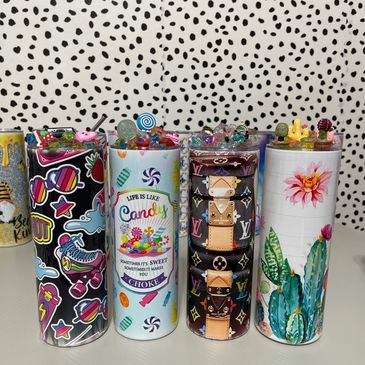 Personalized 20oz. Tumblers with Custom toppers