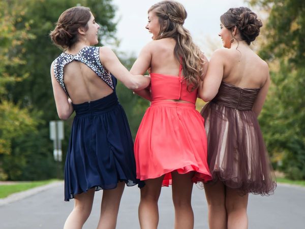 laughing bridesmaids