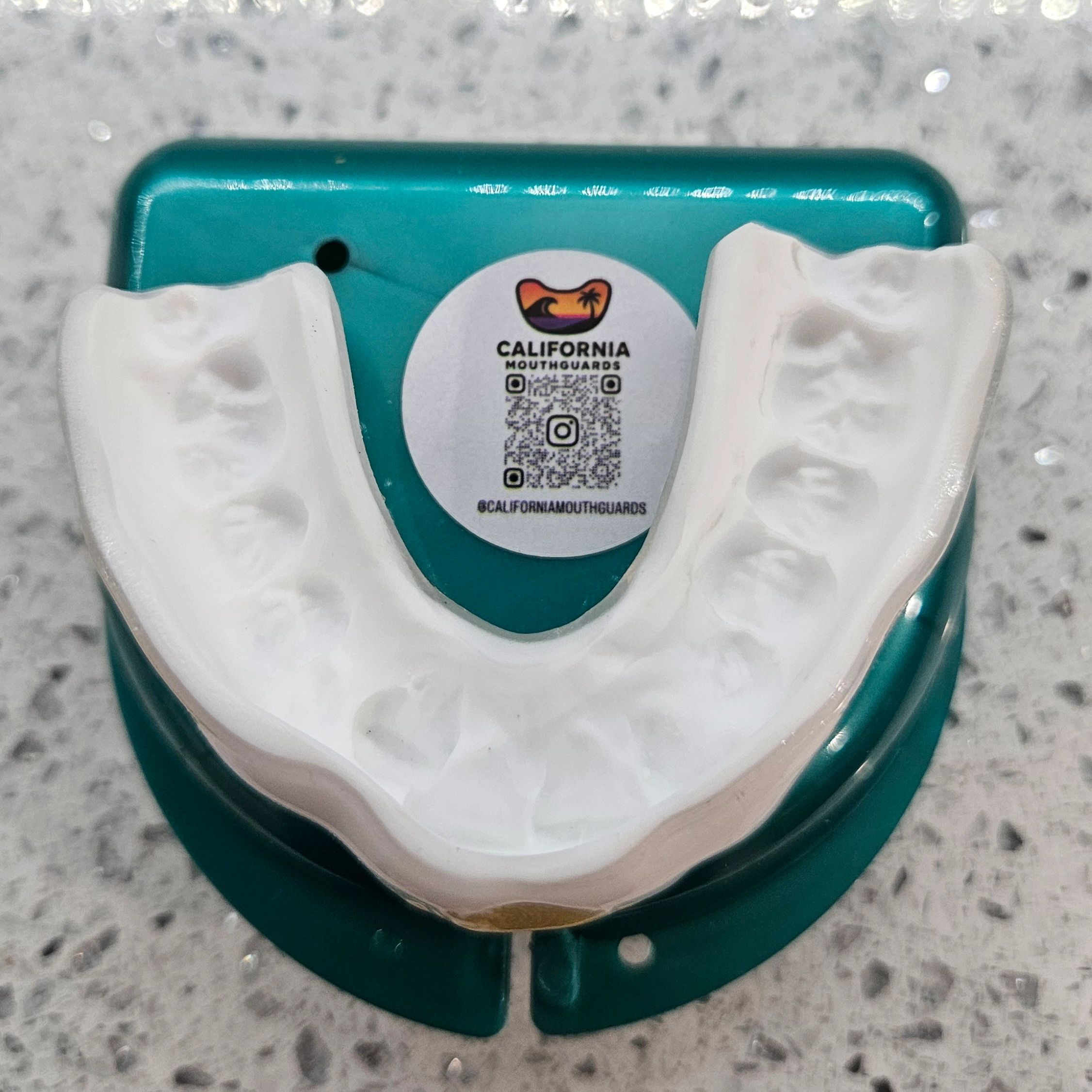 Custom mouthguard showing dental impression 