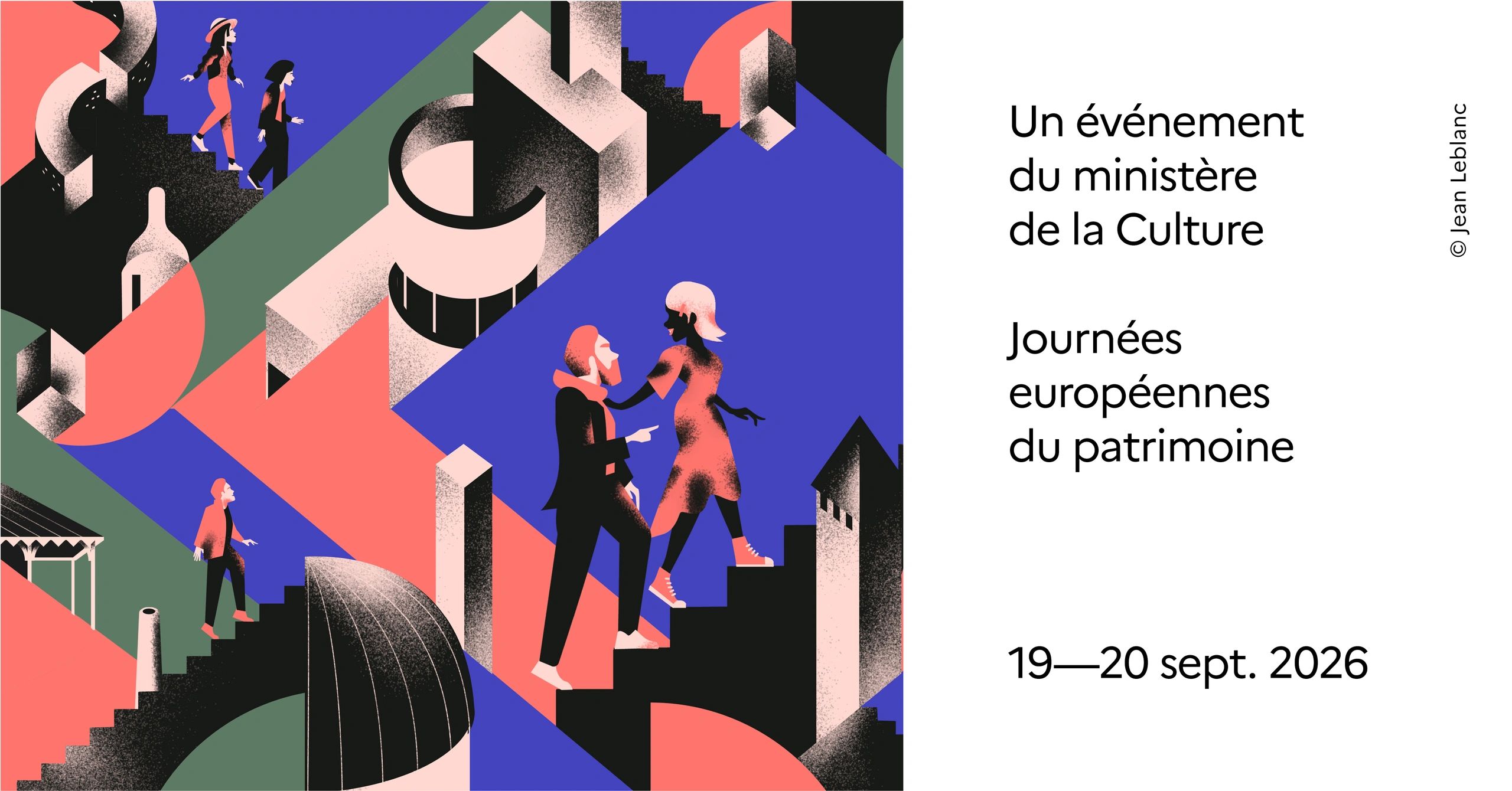 Illustration colorée pour les Journées européennes du patrimoine 2026.