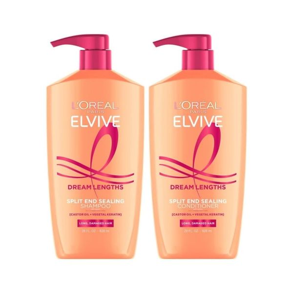 L'Oréal Elvive Dream Lengths shampoo and conditioner duo.