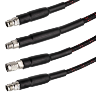4 coaxial cable assemblies three female connector and one male, the series are 2.92mm 1.85mm and sma