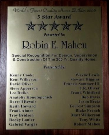 5 Star Award Design - Supervision Construction