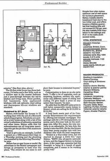Featured in Professional Home Builder Magazine - Floor Plans and Article Continued