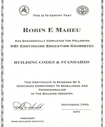 HBI Building Codes & Standards Certification