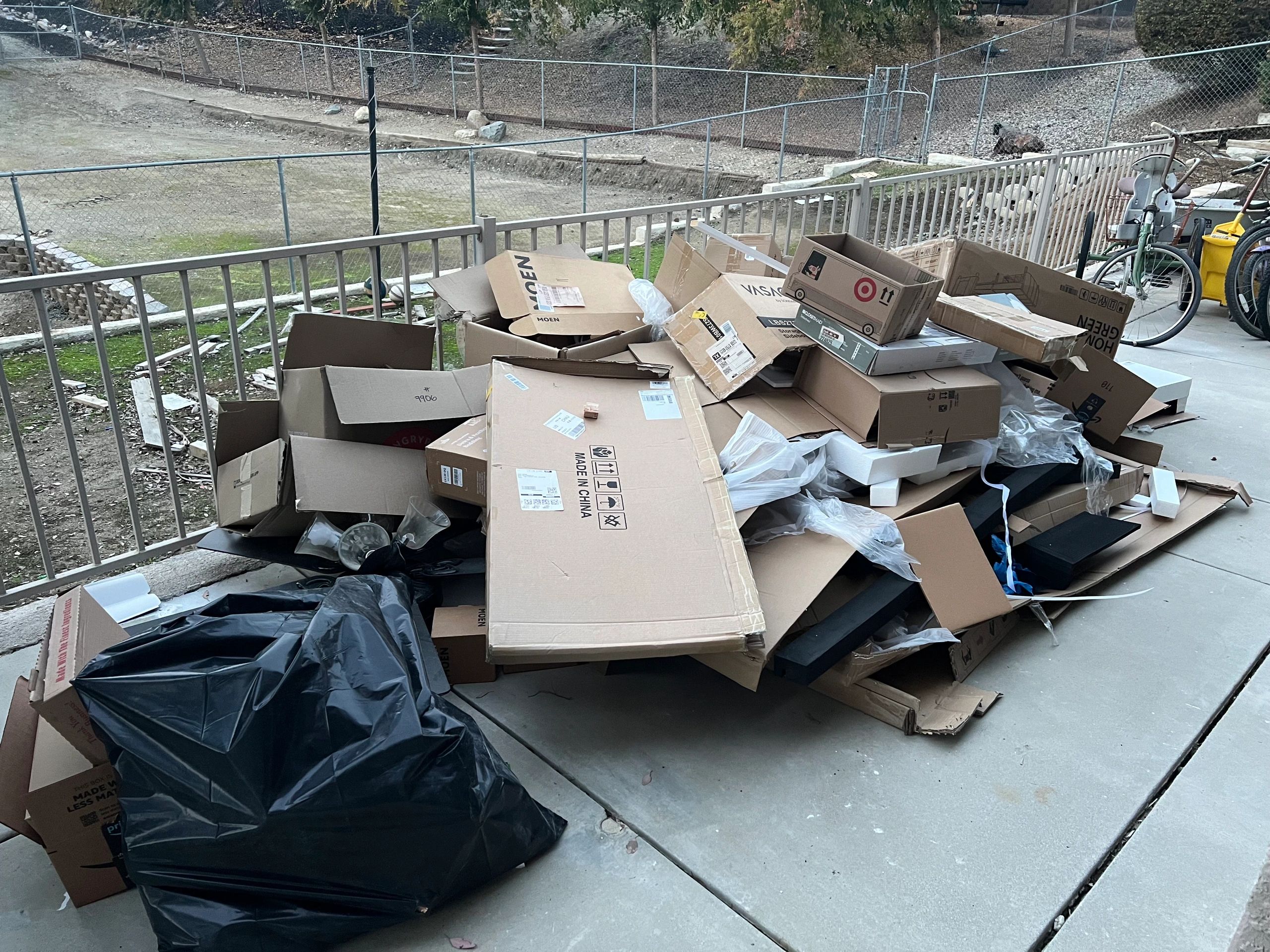 cardboard pickup in menifee