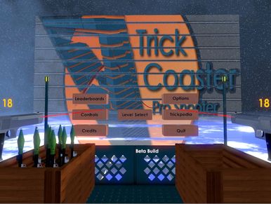 Starting screen for Trick Coaster: Pro Shooter
