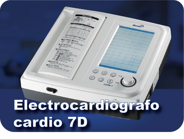 Electrocardiograph Cardio 7D medical device with display and printout.